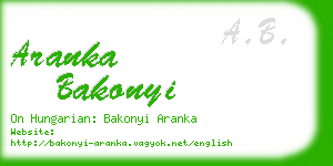 aranka bakonyi business card